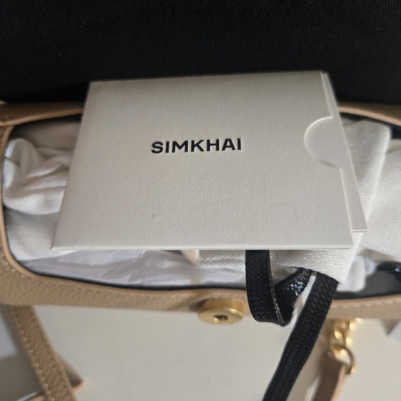 New Simkhai Rola Cylinder Calf Leather Gold Tone Chain Camel Crossbody Handbag - Picture 16 of 16